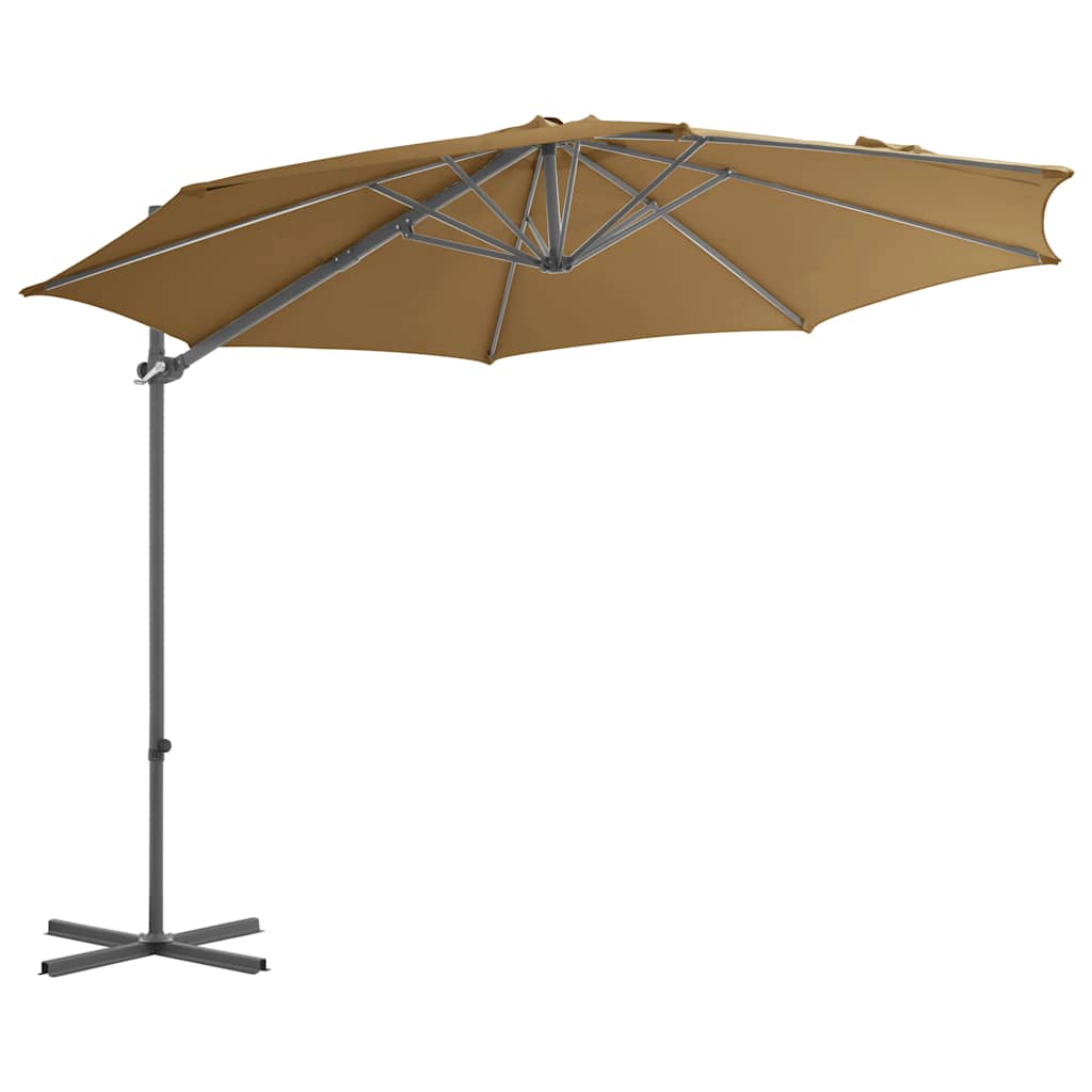 Ombrellone da Giardino con Base Portatile Tortora