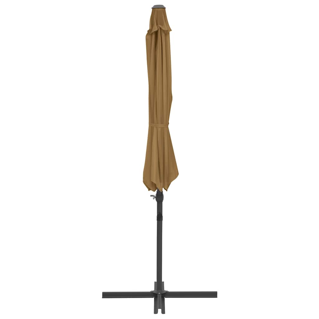 Ombrellone da Giardino con Base Portatile Tortora