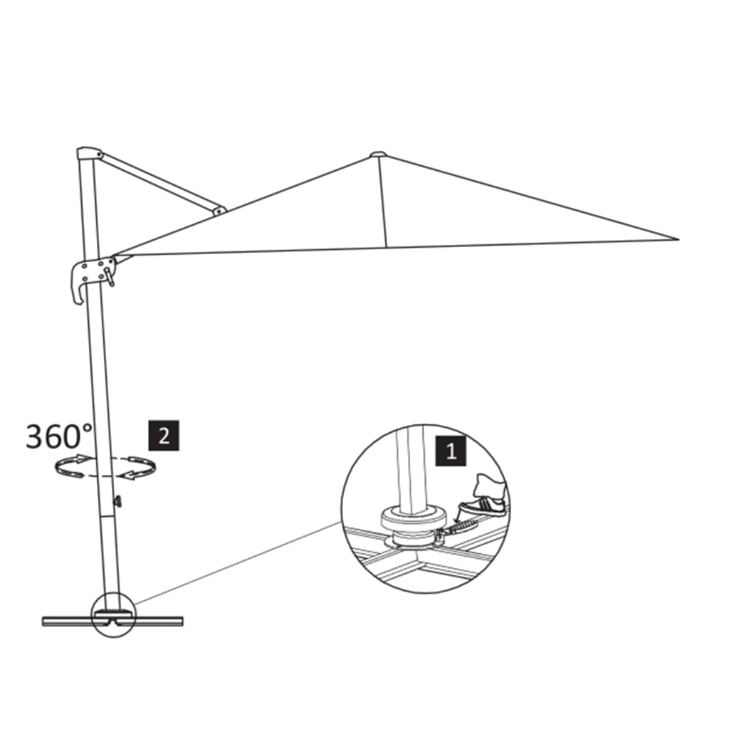 Ombrellone da Giardino con Base Portatile Tortora