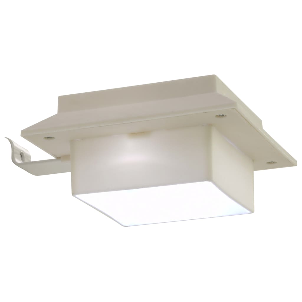Lampade Solari da Esterno 12 pz LED Quadrate 12 cm Bianche