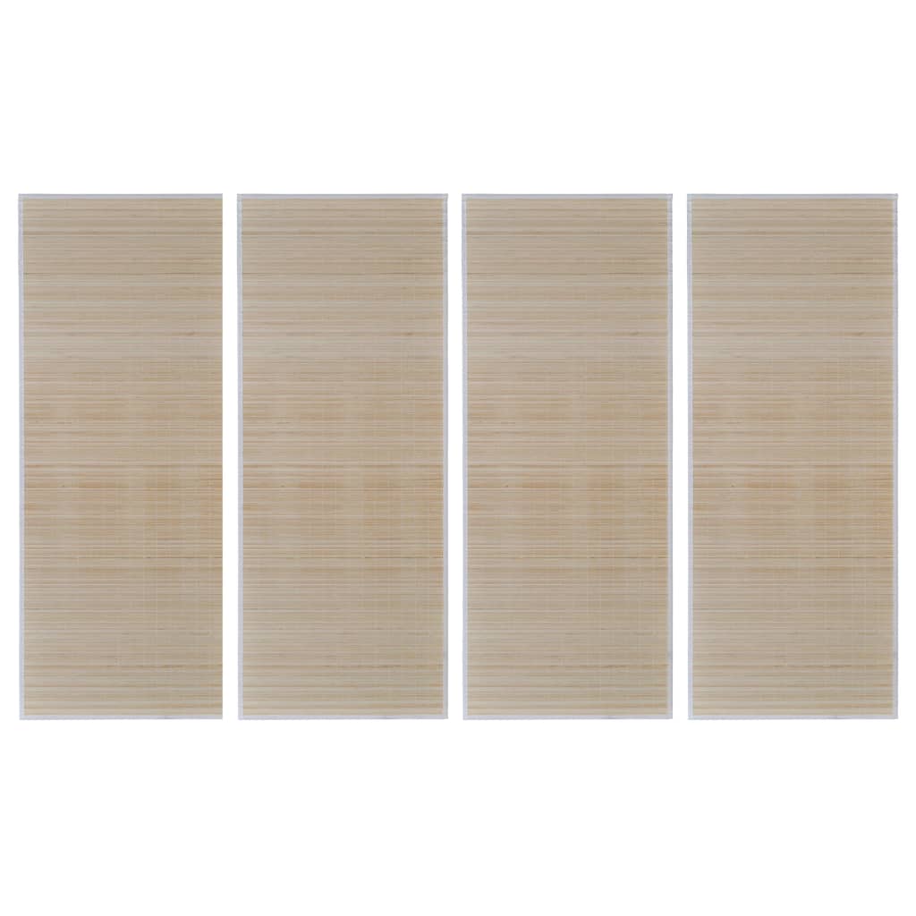 Tappeti Rettangolari in Bambù Naturale 4 pz 120x180 cm