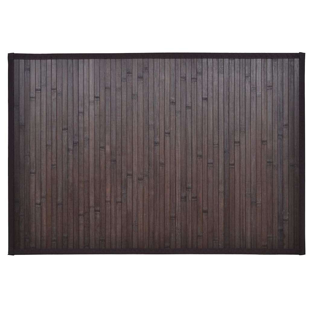 Tappetini da Bagno in Bambù 2 pz 60x90 cm Marrone Scuro