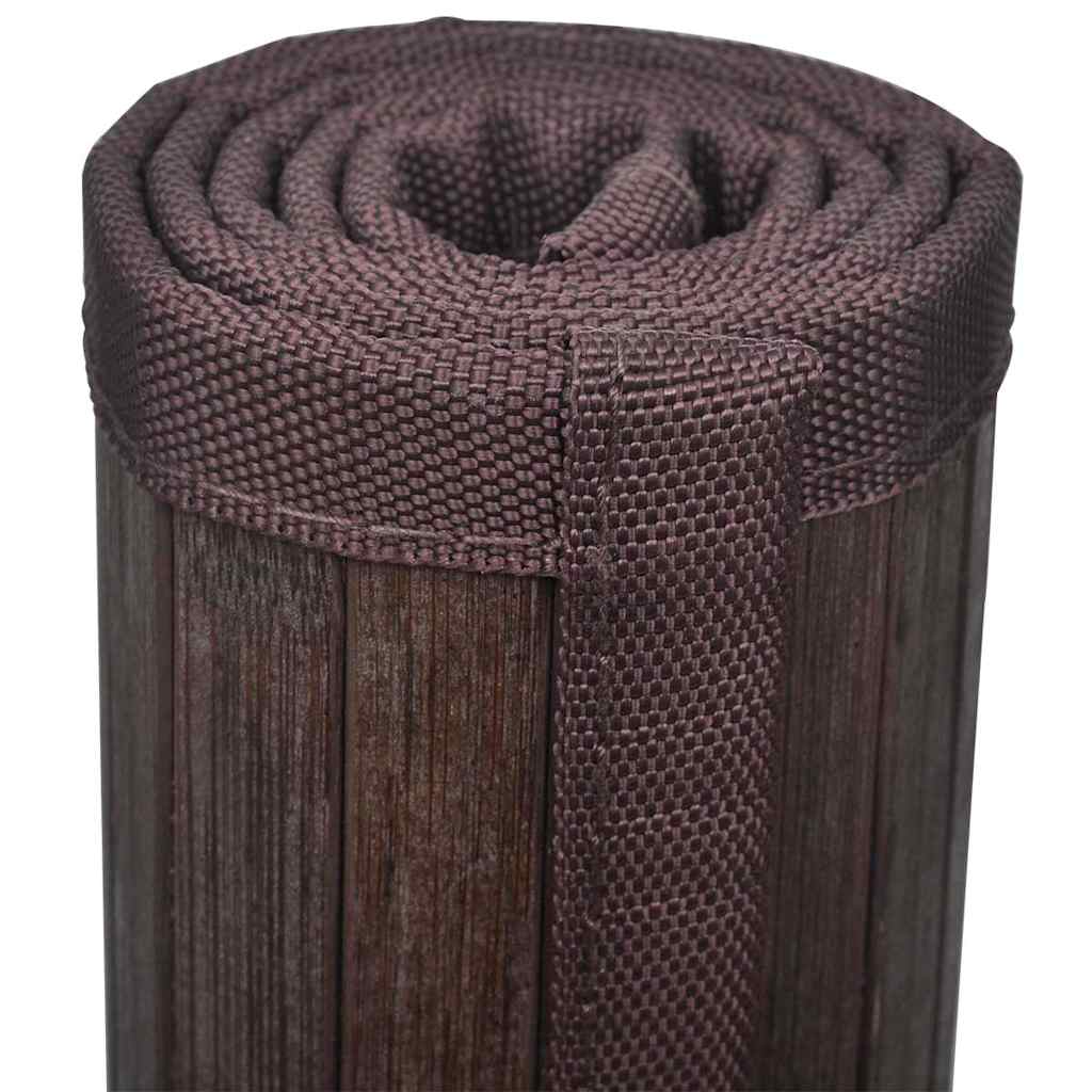Tappetino da Bagno in Bambù 4 pz 40x50 cm Marrone Scuro