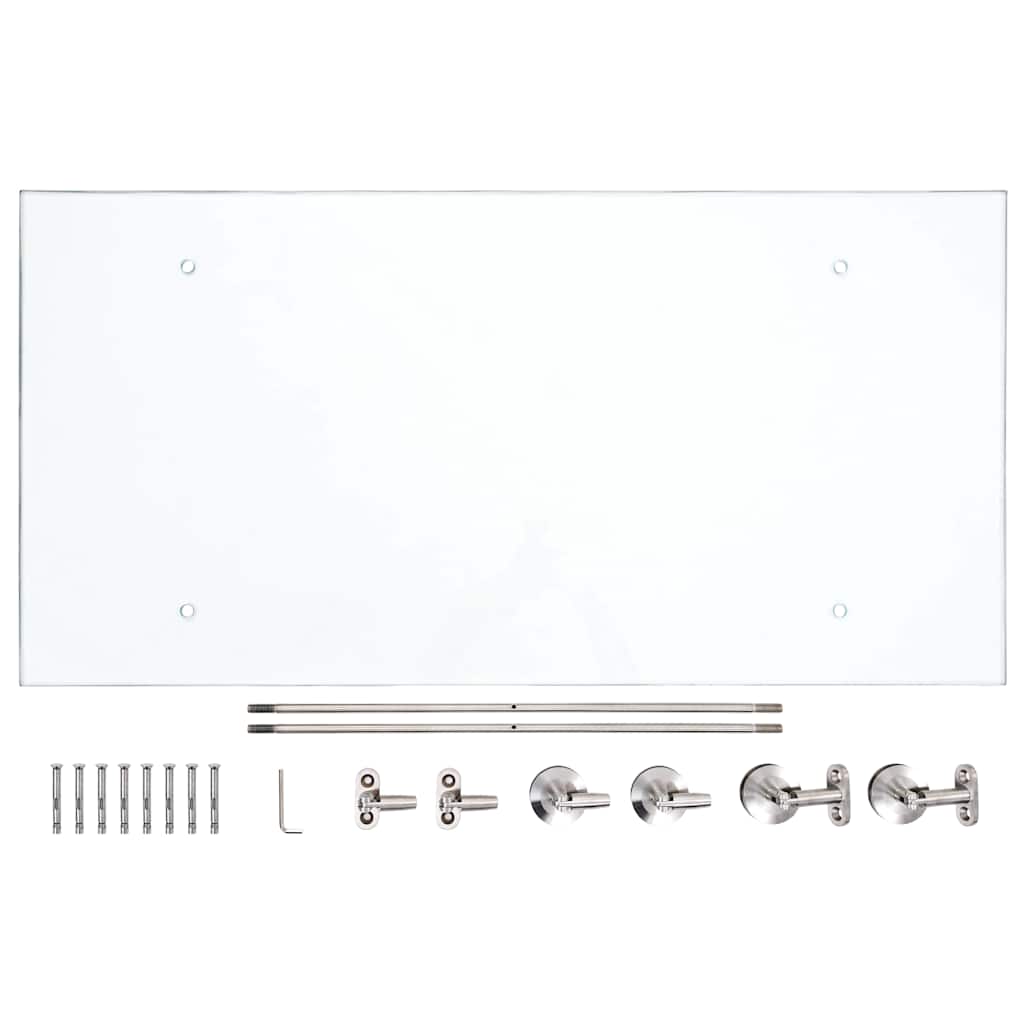 Pensilina Ingresso Vetro di Sicurezza VSG 240x60cm Acciaio Inox