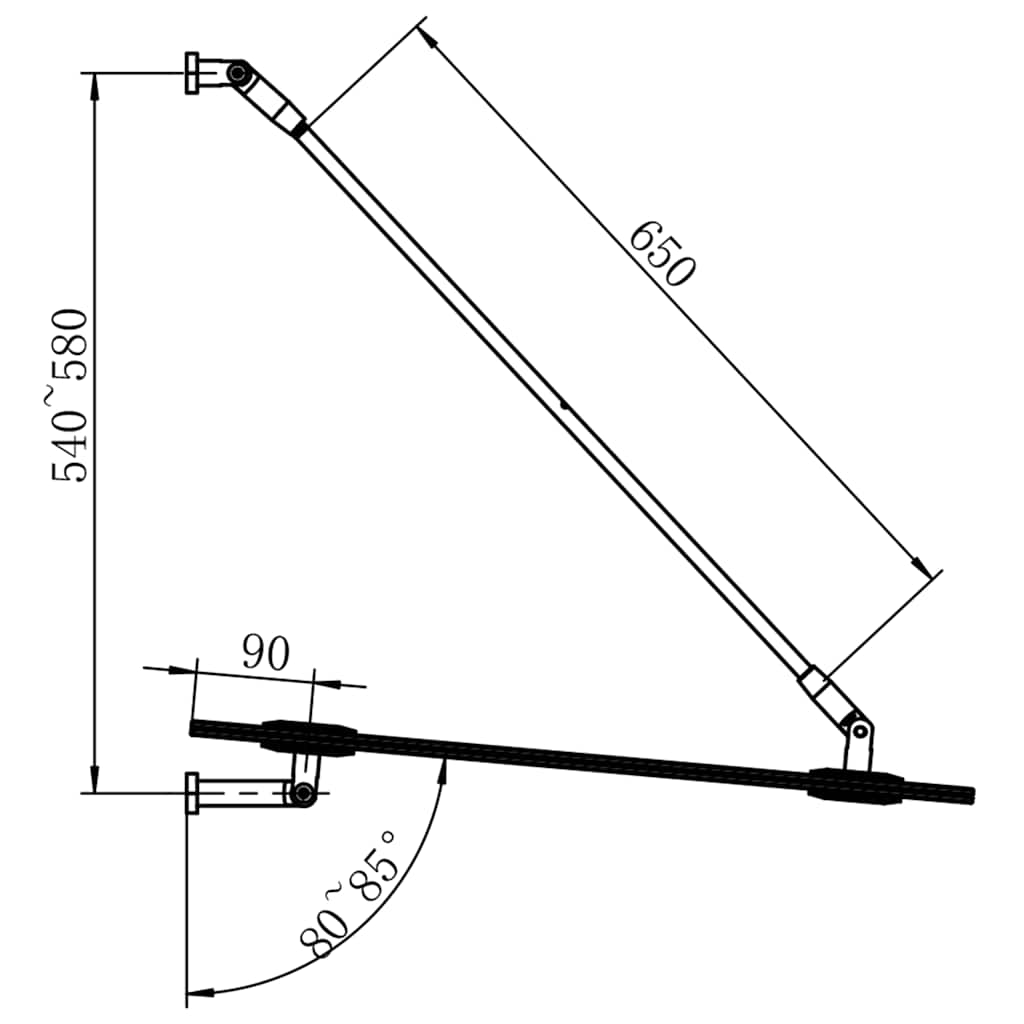 Pensilina Ingresso Vetro di Sicurezza VSG 240x60cm Acciaio Inox