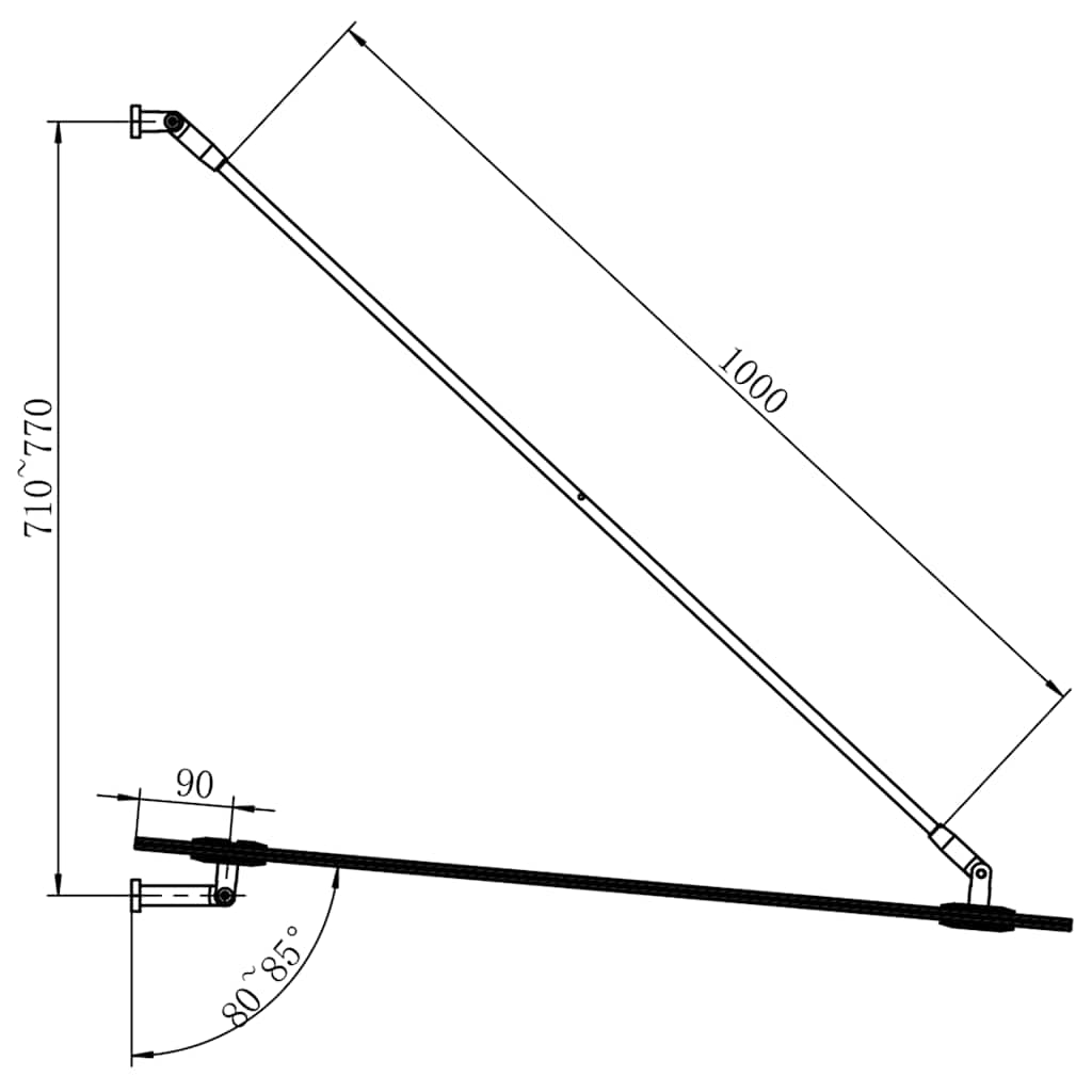 Pensilina Ingresso Vetro di Sicurezza VSG 135x90cm Acciaio Inox