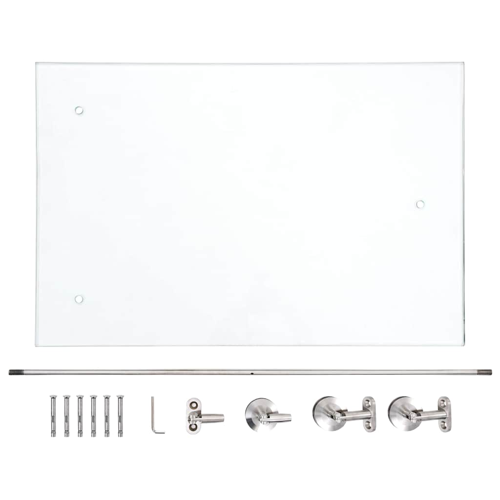 Pensilina Ingresso Vetro di Sicurezza VSG 135x90cm Acciaio Inox