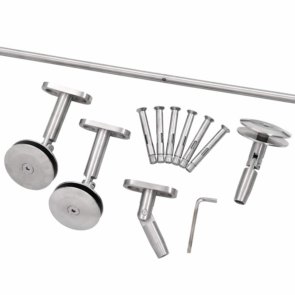 Pensilina Ingresso Vetro di Sicurezza VSG 135x90cm Acciaio Inox