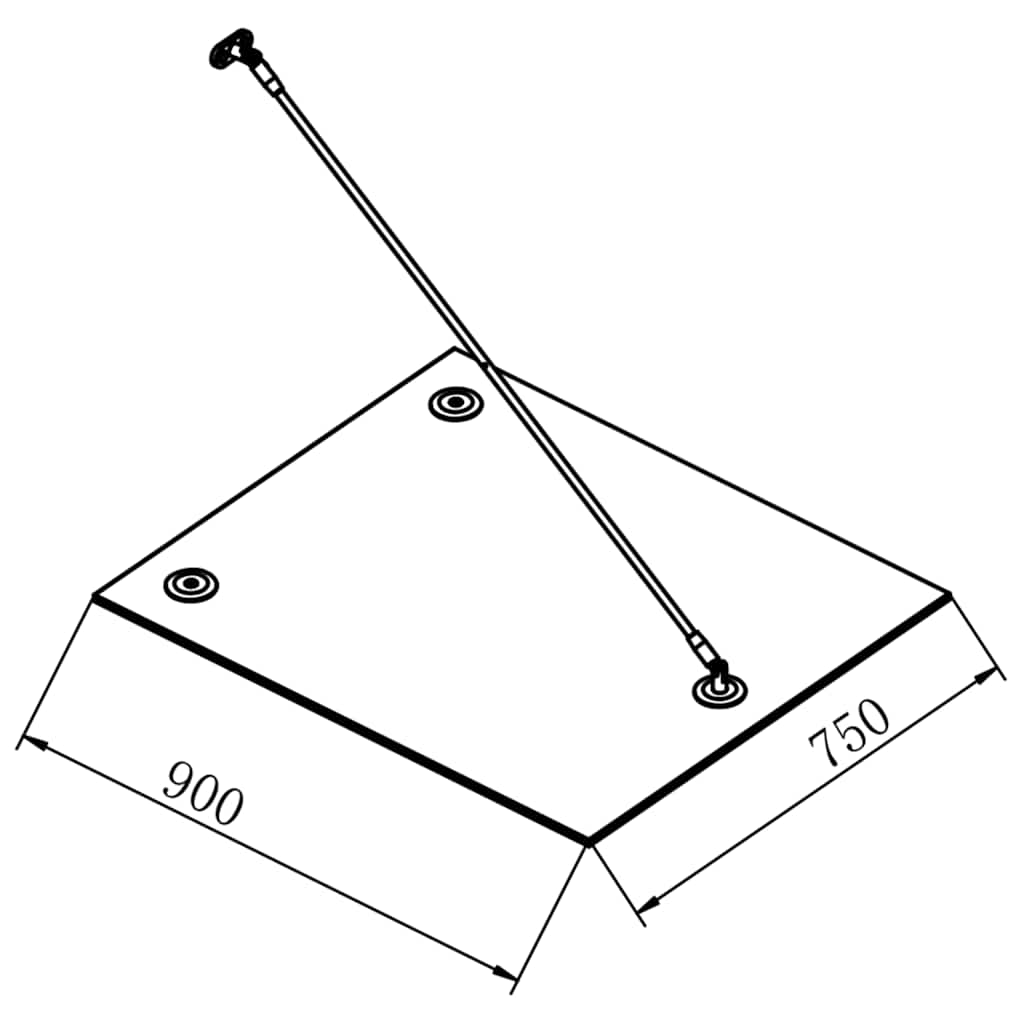 Pensilina Ingresso Vetro di Sicurezza VSG 135x90cm Acciaio Inox