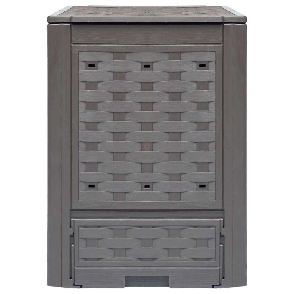 Compostiere 2 pz Marrone 60x60x83cm 600 L in Rattan di Plastica