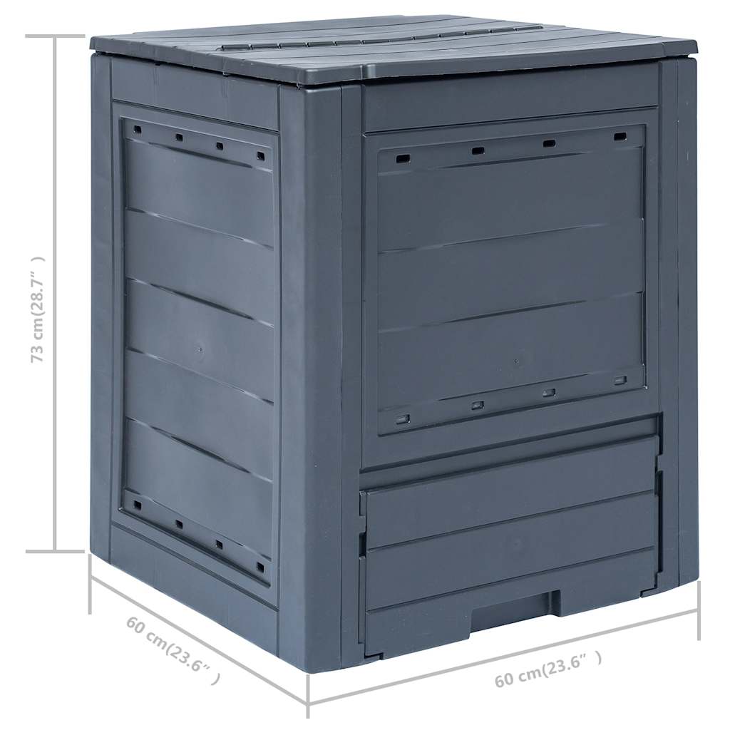 Compostiere per Giardino 3 pz Grigio 60x60x73 cm 780 L