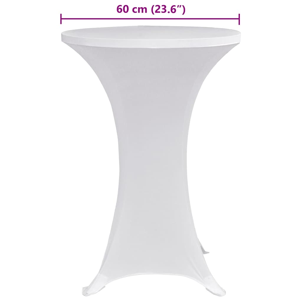 Coperture Verticali per Tavolo 4 pz Ø60 cm Bianco Elastico
