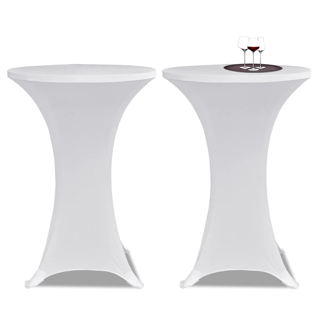 Coperture Verticali per Tavolo 4 pz Ø70 cm Bianco Elastico