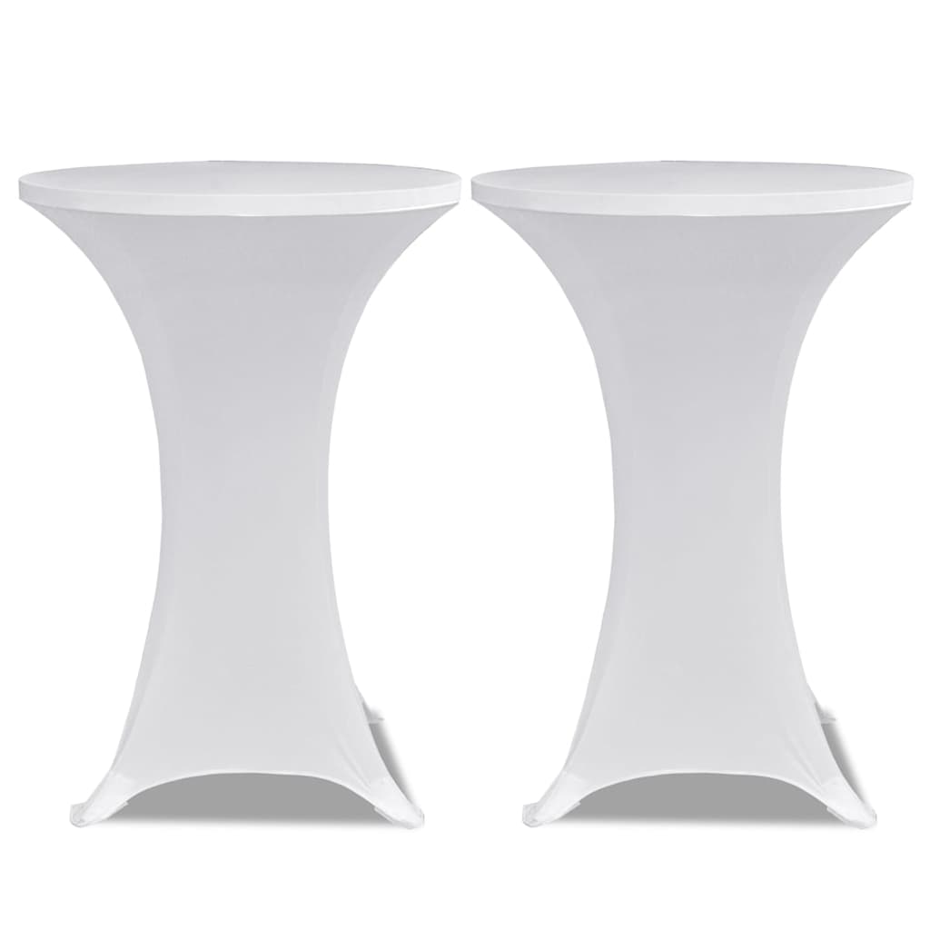 Coperture Verticali per Tavolo 4 pz Ø70 cm Bianco Elastico