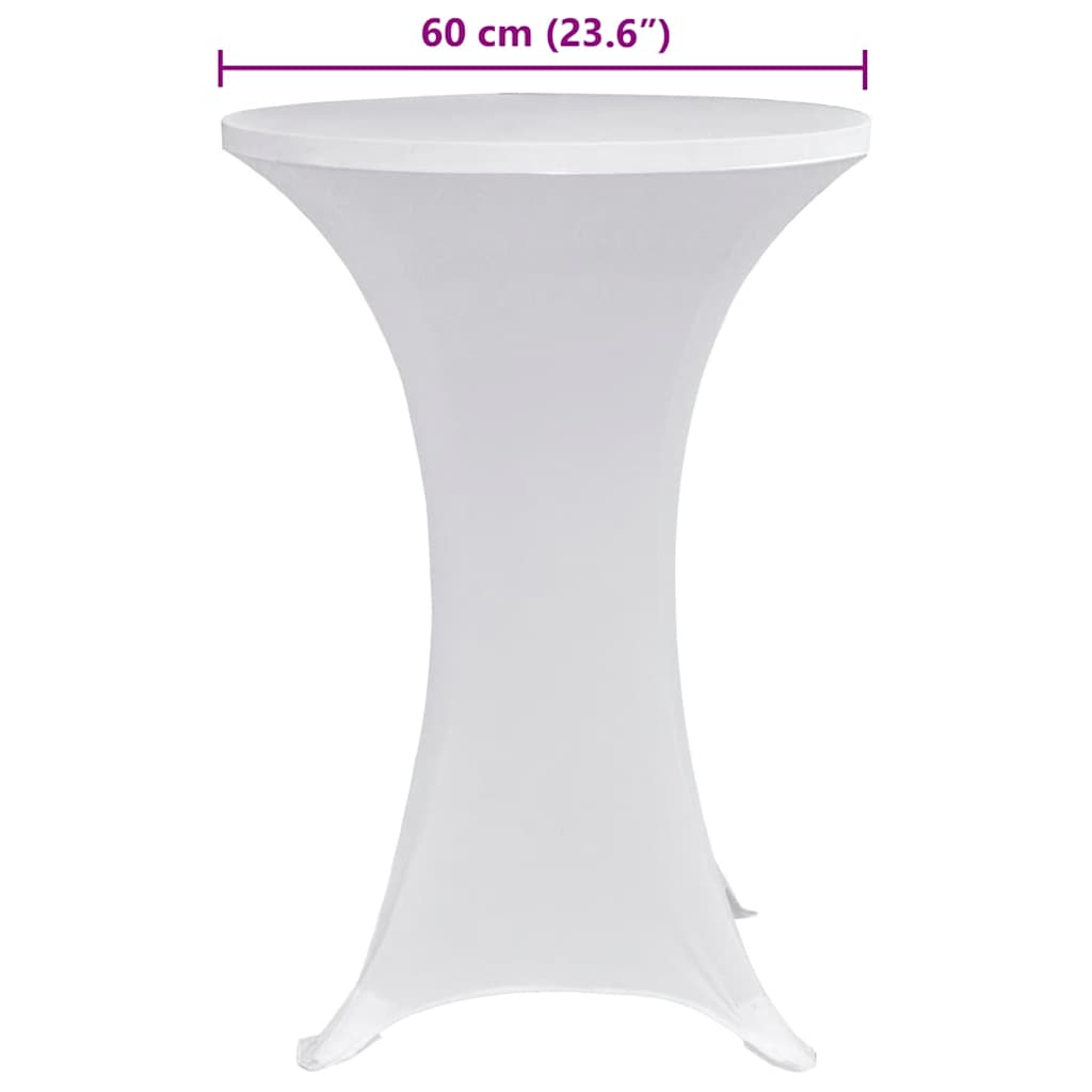 Coperture Verticali per Tavolo 4 pz Ø70 cm Bianco Elastico