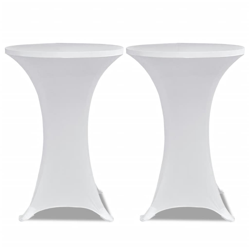 Coperture Verticali per Tavolo 4 pz Ø80 cm Bianco Elastico