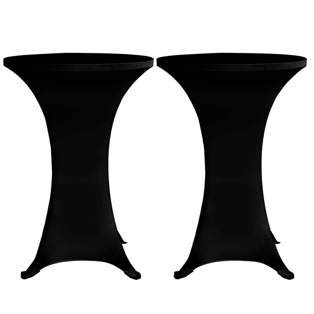 Coperture Verticali per Tavolo 4 pz Ø70 cm Nero Elastico