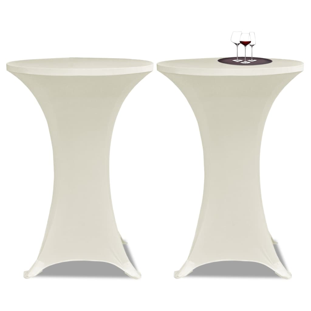 Coperture Verticali per Tavolo 4 pz Ø60 cm Crema Elastico