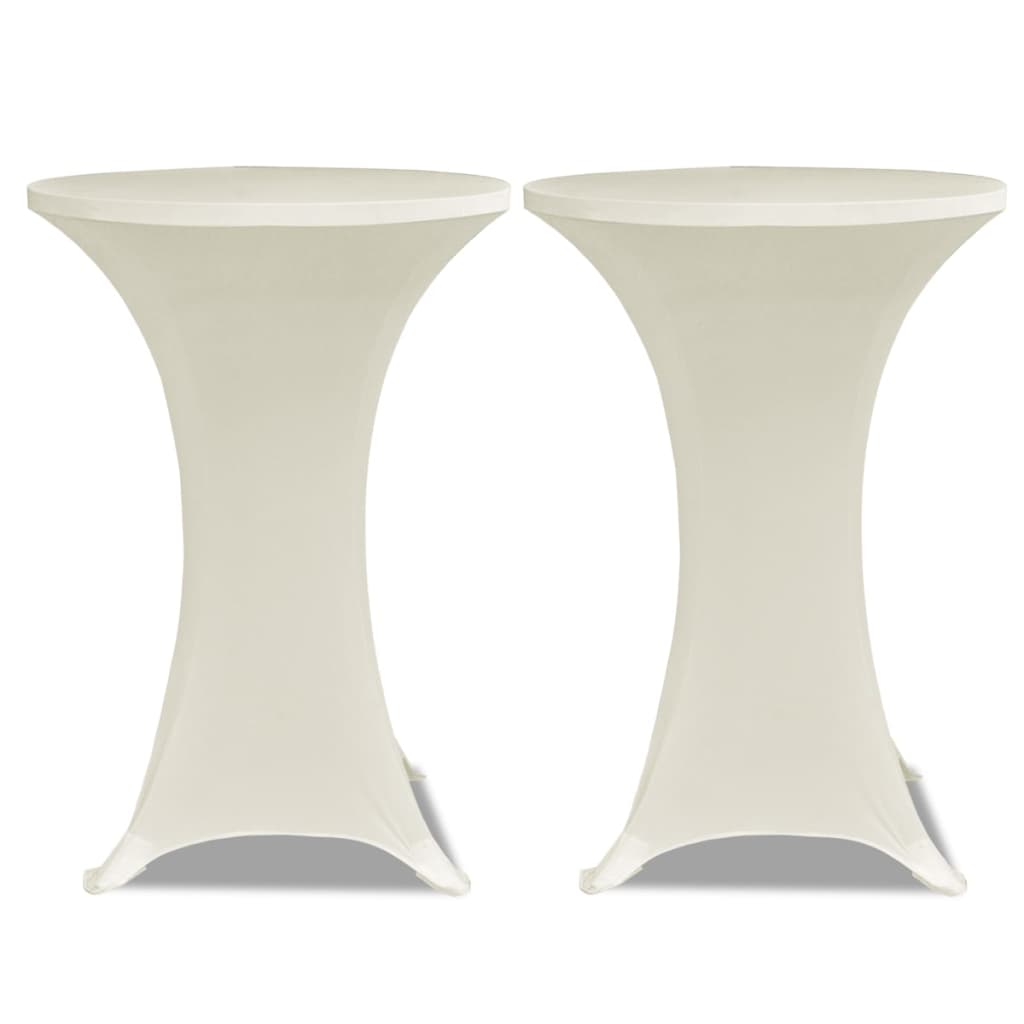 Coperture Verticali per Tavolo 4 pz Ø70 cm Crema Elastico