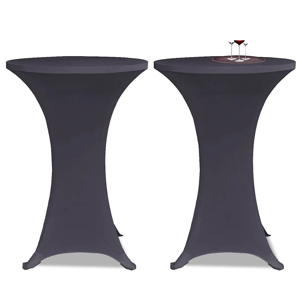 Coperture Elastiche per Tavoli 4 pz 80 cm Antracite