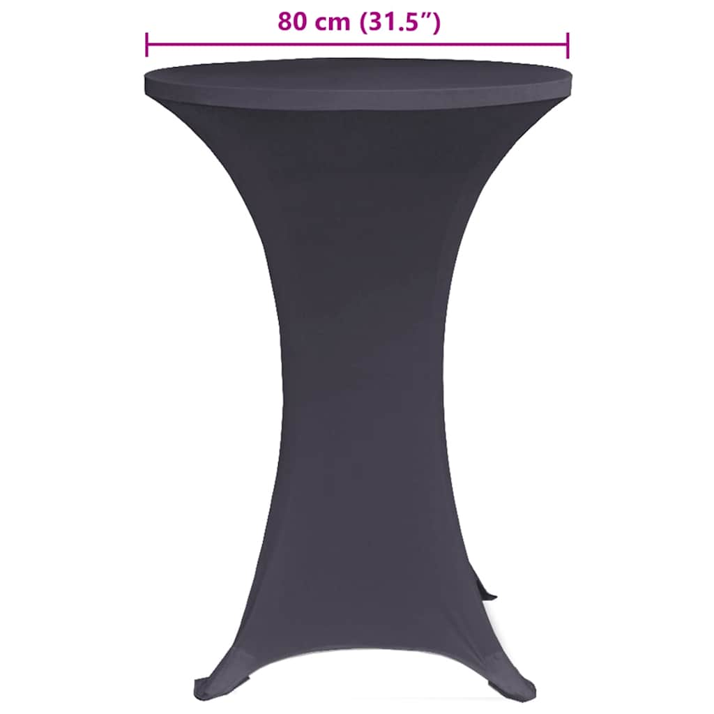 Coperture Elastiche per Tavoli 4 pz 80 cm Antracite