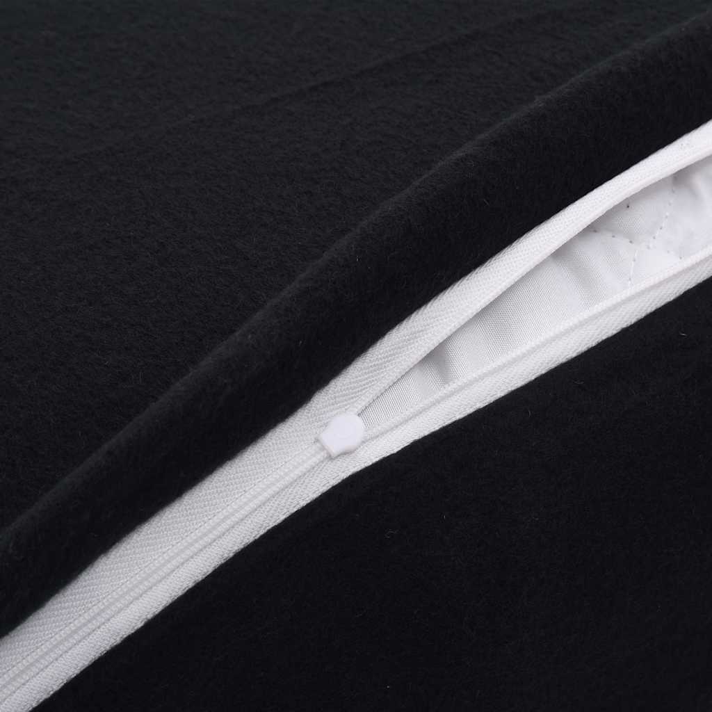 Set di Biancheria Letto 4 pz in Pile Nero 155x200/80x80 cm