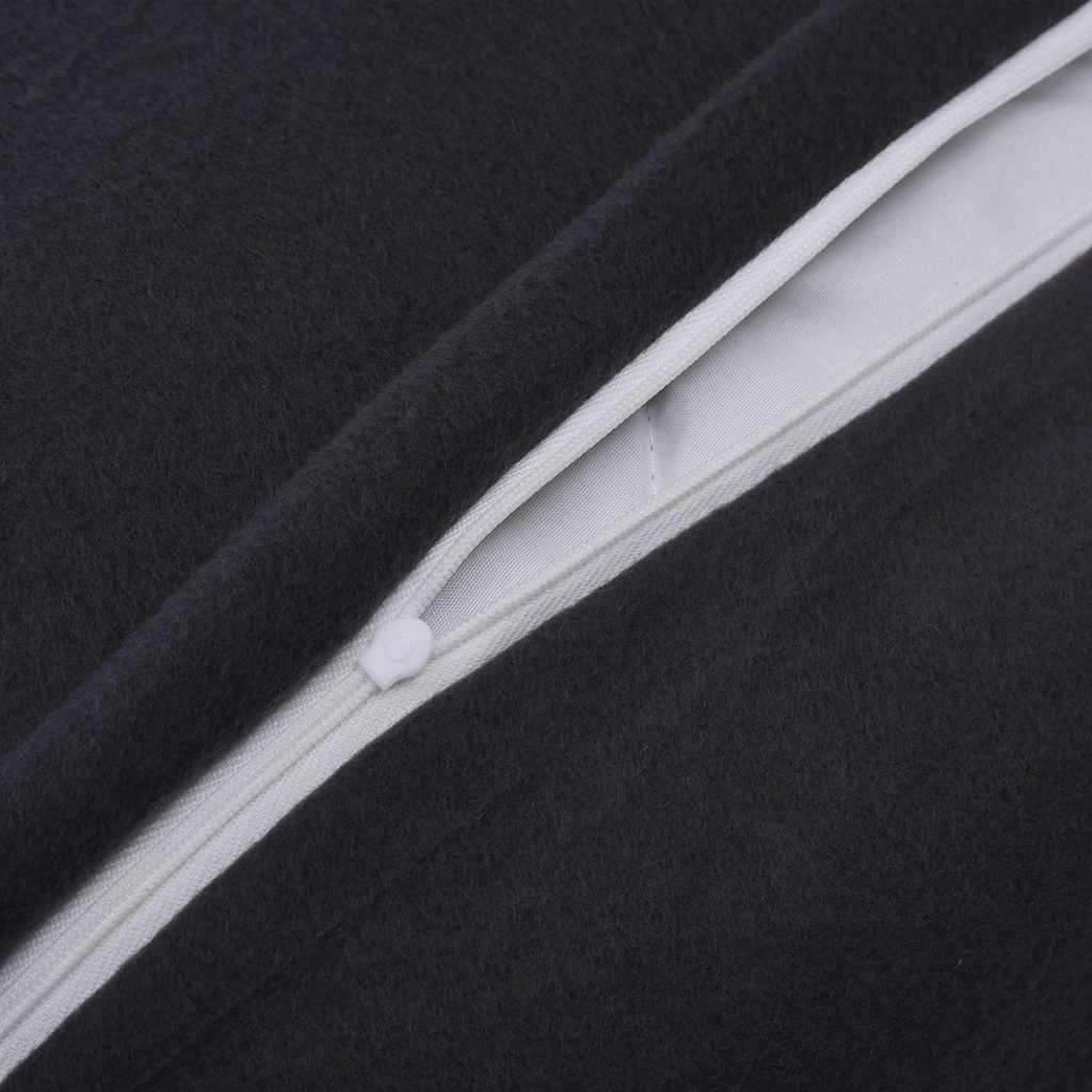 Set di Biancheria Letto 4 pz in Pile Antracite 135x200/80x80 cm