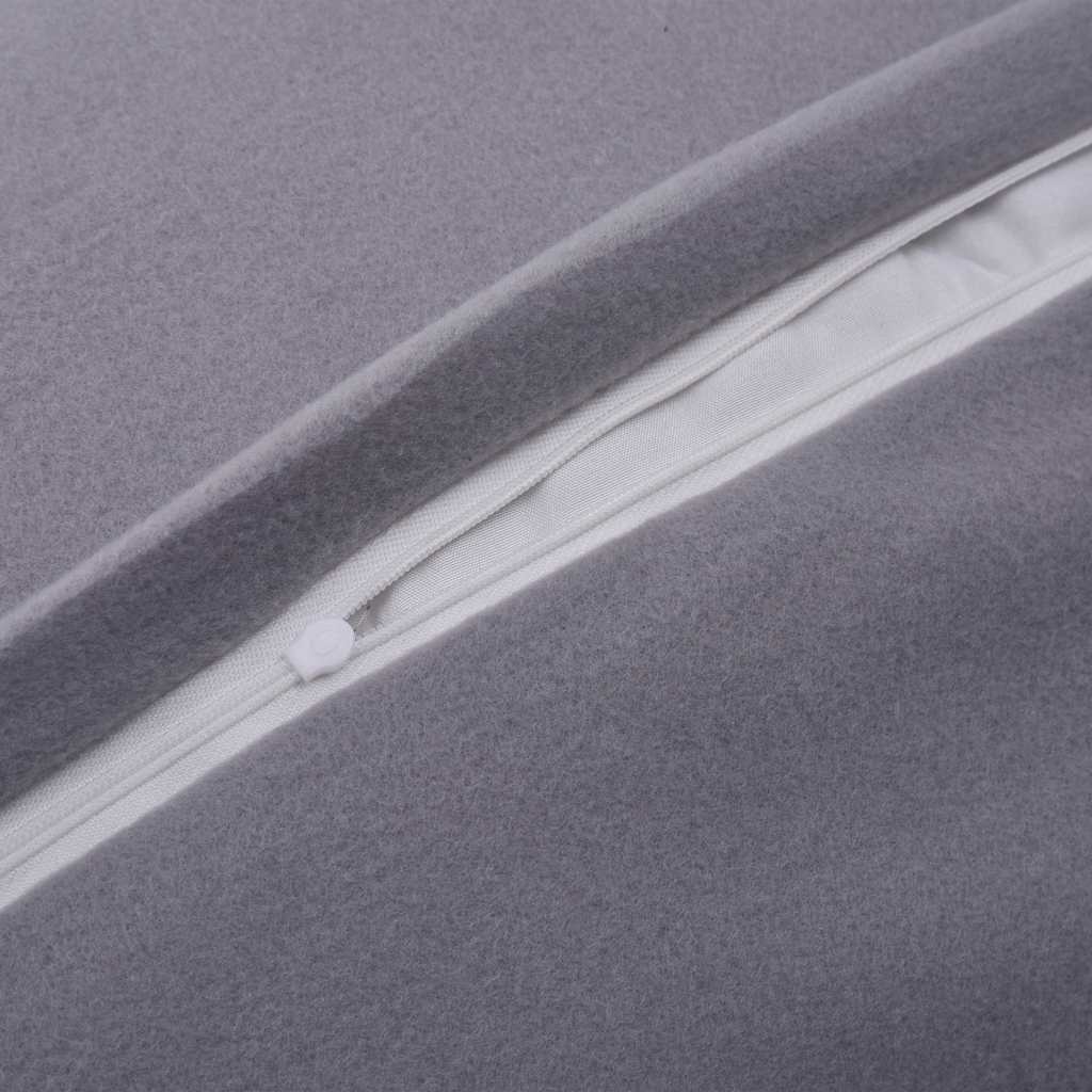 Set di Biancheria Letto 4 pz in Pile Grigio 135x200/80x80 cm