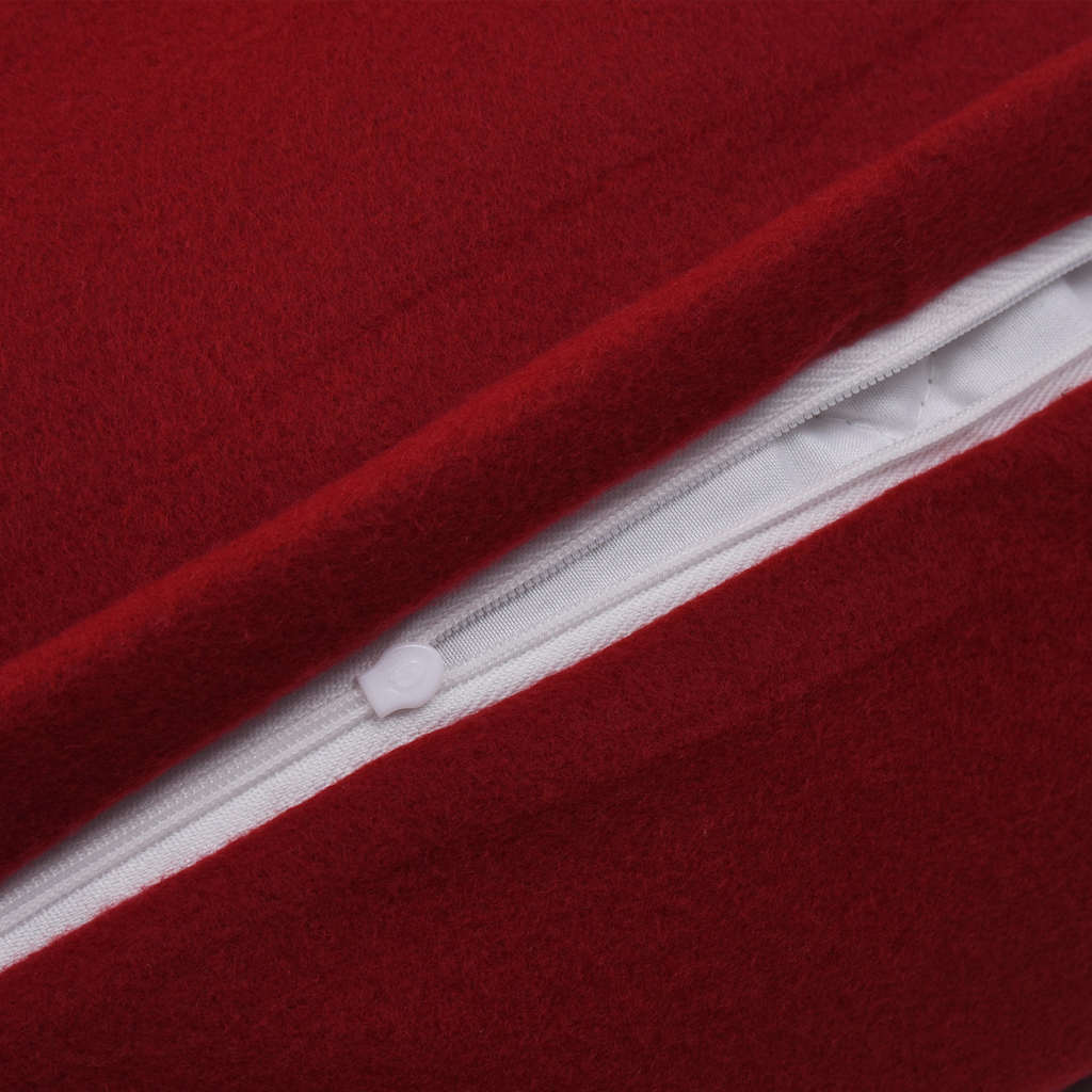 Set Biancheria Letto 5 pz in Pile Rosso Vino 200x200/80x80cm