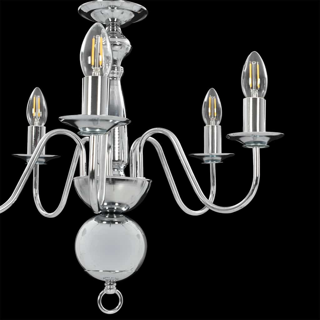 Lampadario Argento 5 Lampadine Attacco E14