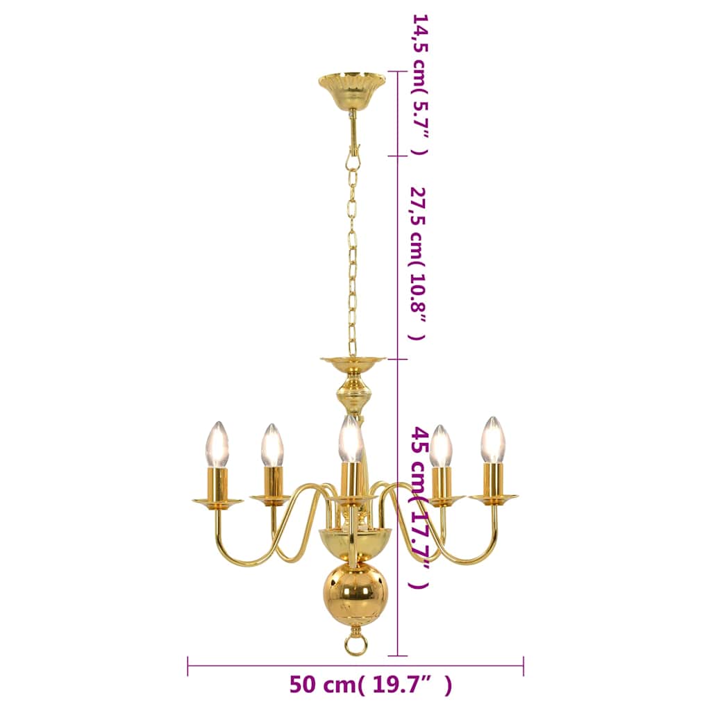 Lampadario Oro 5 Lampadine Attacco E14