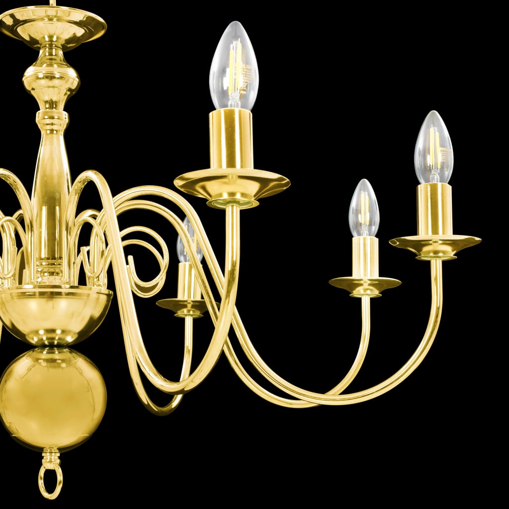 Lampadario Oro con 8 Lampadine E14