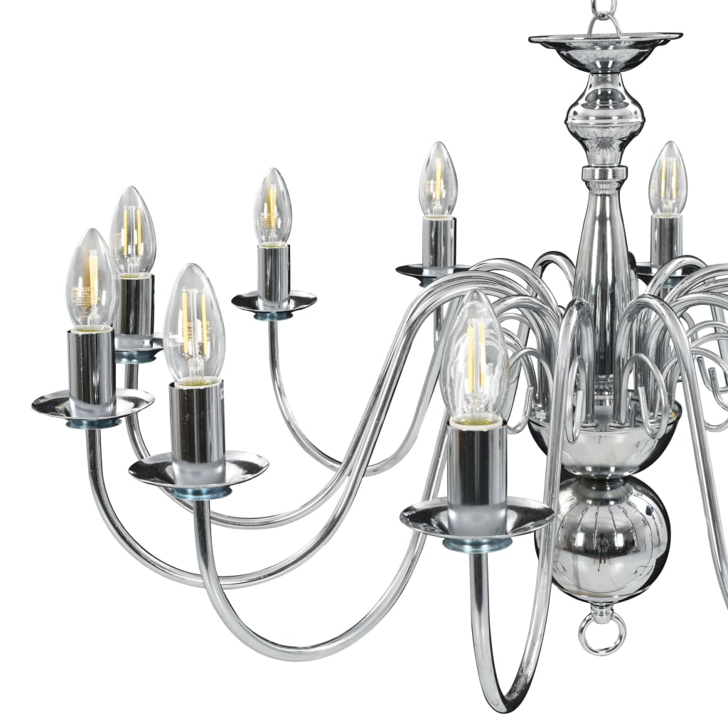 Lampadario Argento 12 Lampadine Attacco E14