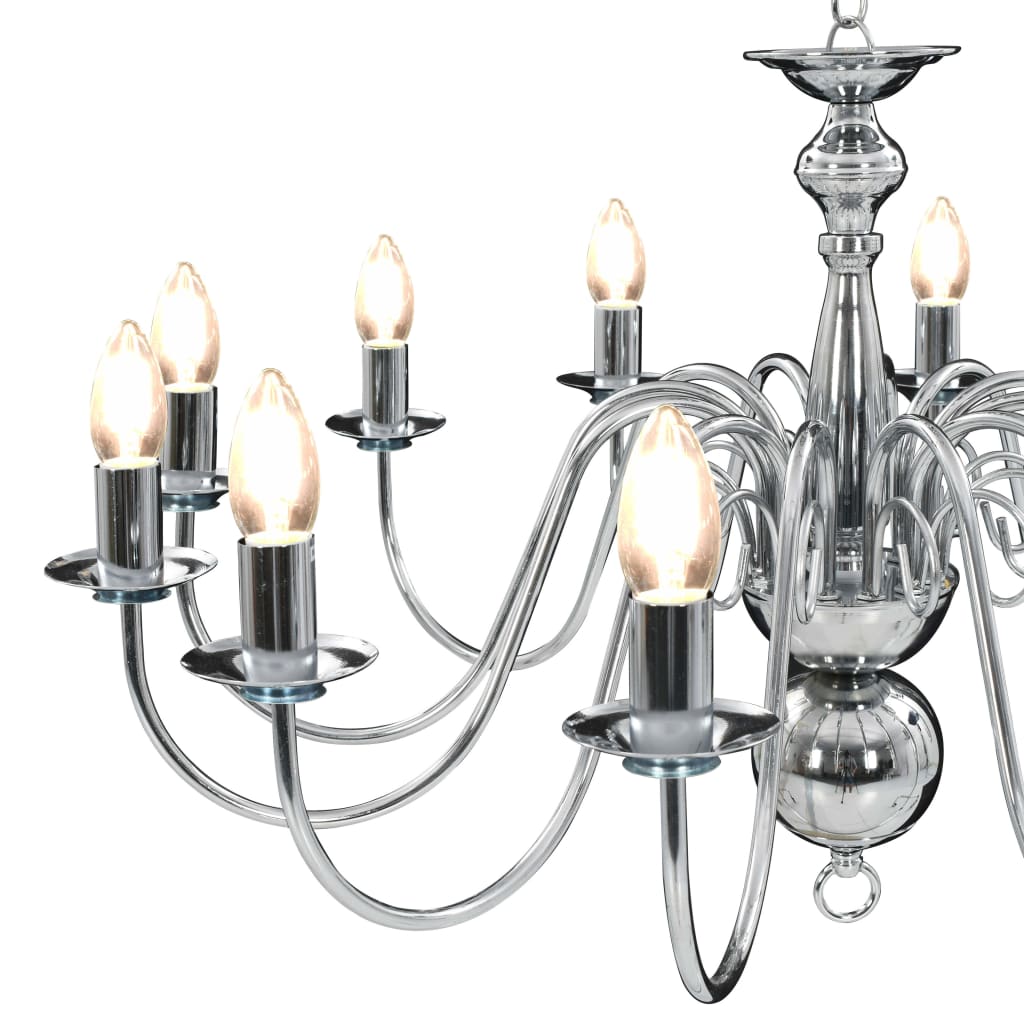 Lampadario Argento 12 Lampadine Attacco E14