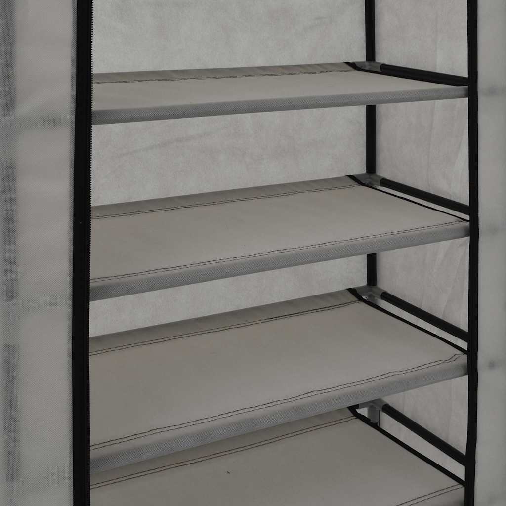 Scarpiera Coperta Grigia 58x28x106 cm in Tessuto