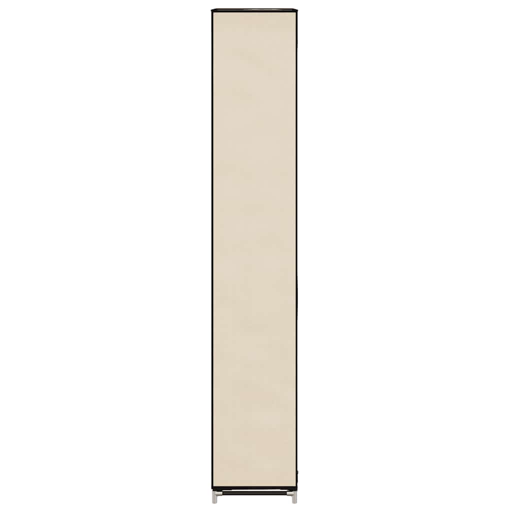 Scarpiera con Rivestimento in Tessuto Crema 57x29x162 cm