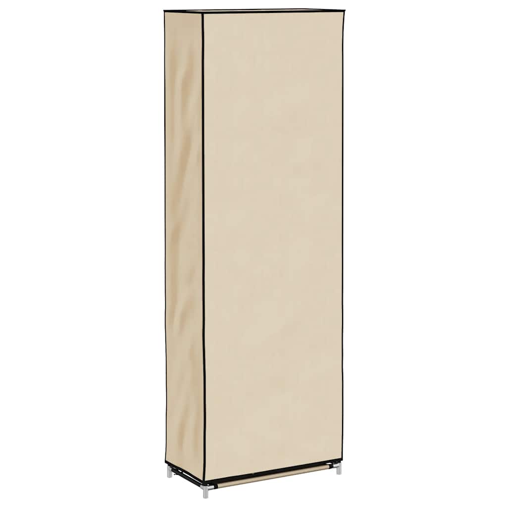 Scarpiera con Rivestimento in Tessuto Crema 57x29x162 cm