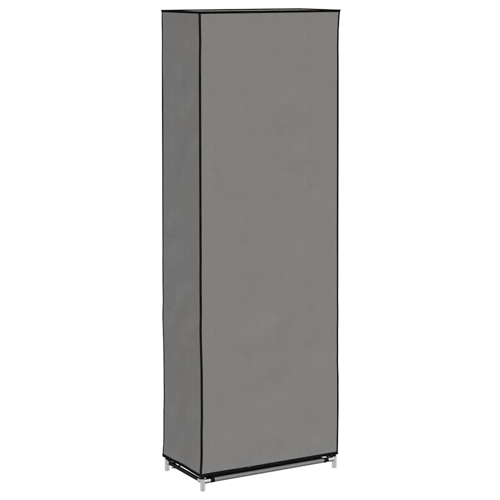 Scarpiera con Rivestimento in Tessuto Grigio 57x29x162 cm
