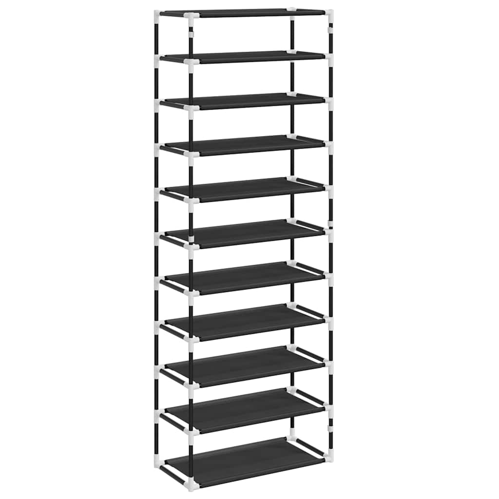 Scarpiera Nera 60x30x166 cm in Tessuto