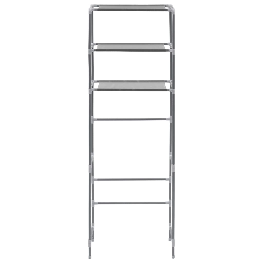Scaffale per Bagno con 3 Ripiani Argento 53x28x169 cm