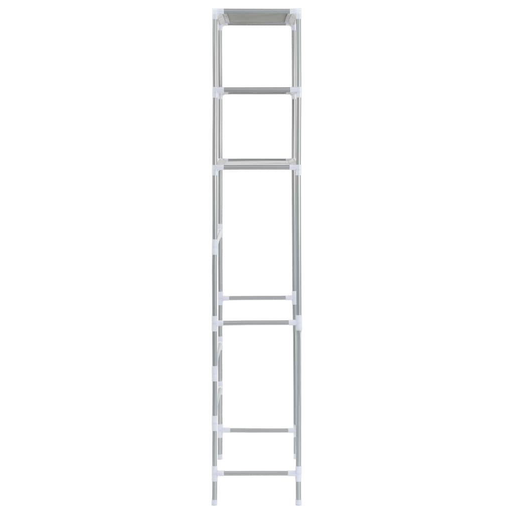 Scaffale per Bagno con 3 Ripiani Argento 53x28x169 cm