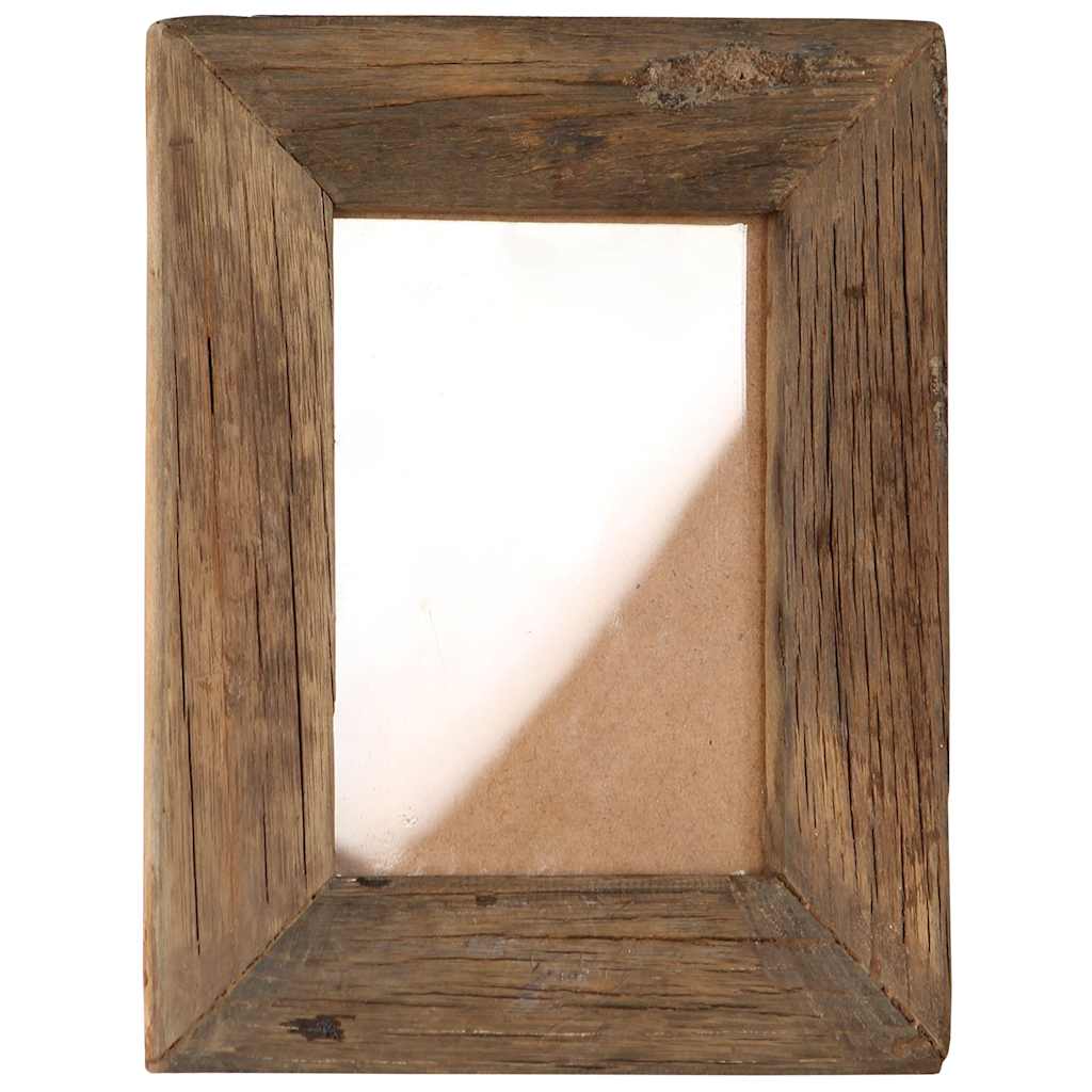 Cornici Foto 2 pz 23x28 cm Legno Massello di Recupero e Vetro