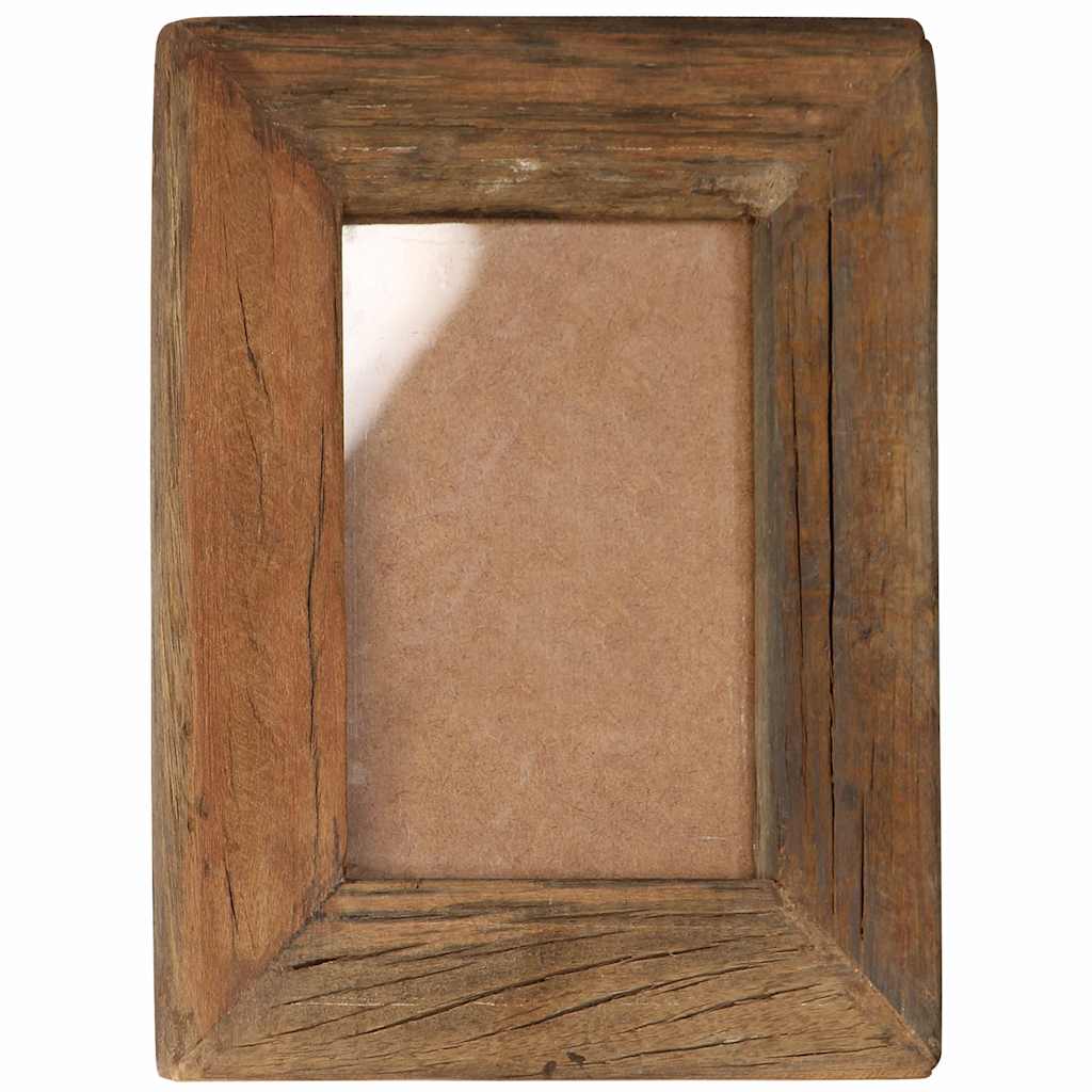 Cornici Foto 2 pz 23x28 cm Legno Massello di Recupero e Vetro