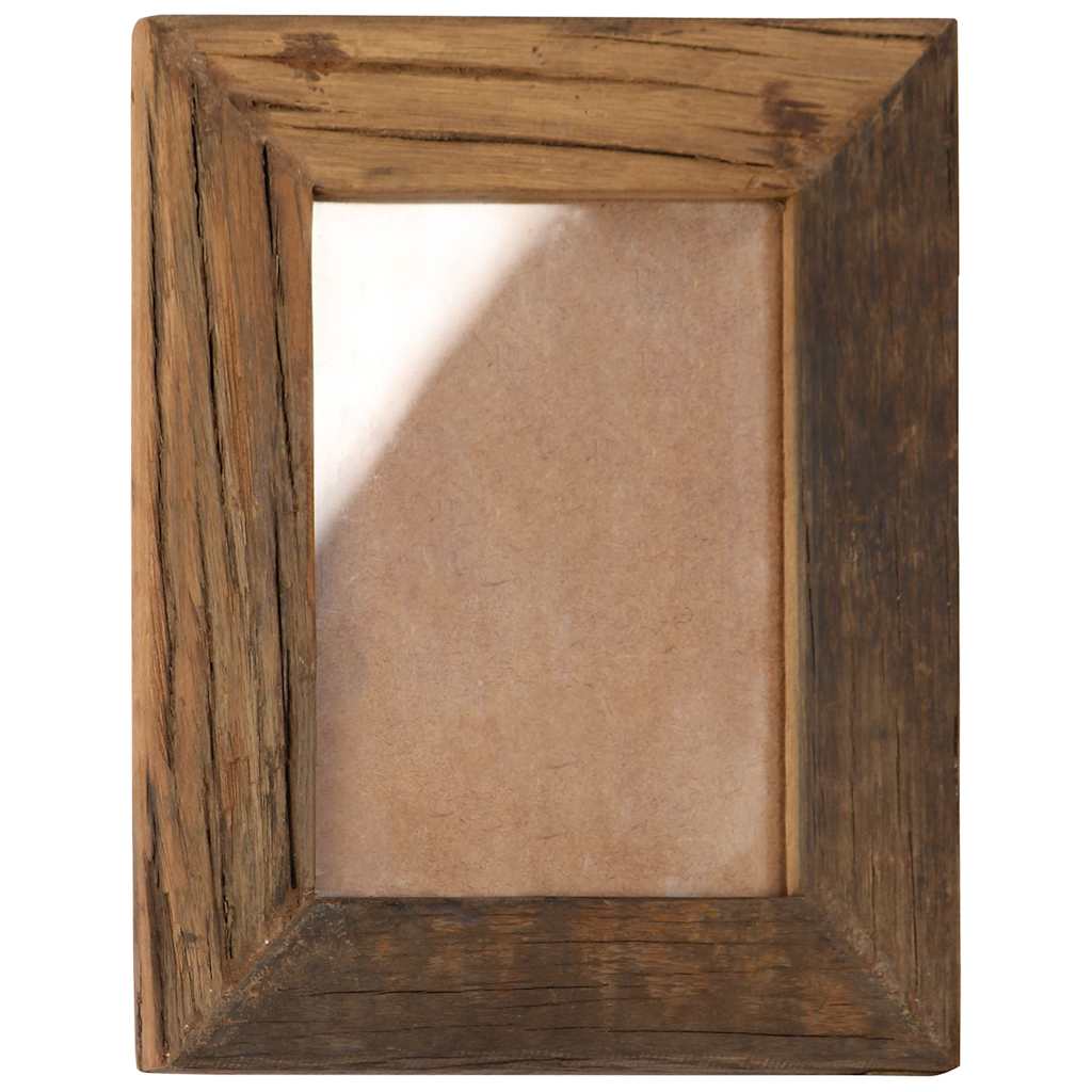 Cornici Foto 2 pz 25x30 cm Legno Massello di Recupero e Vetro