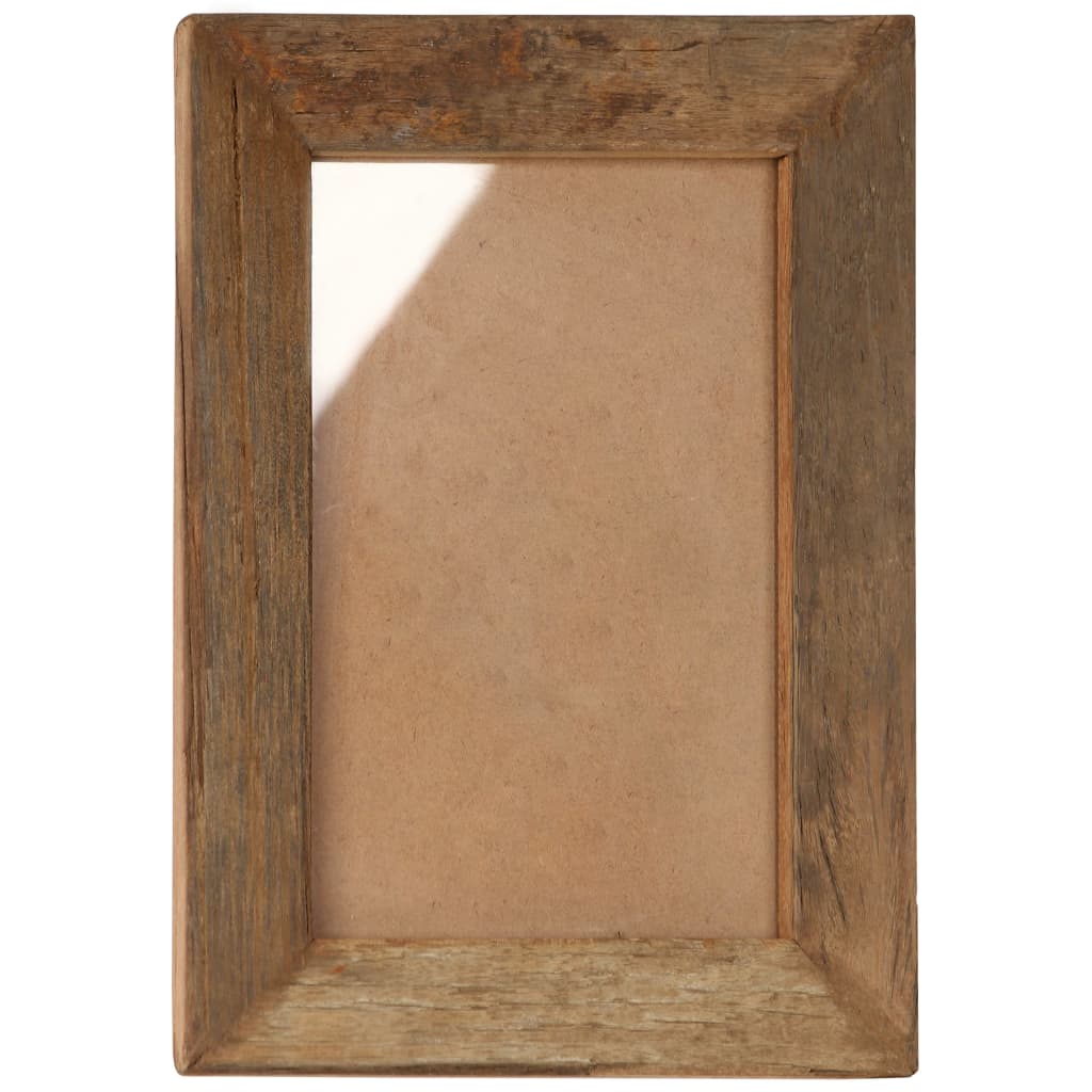 Cornici Foto 2 pz 30x40 cm Legno Massello di Recupero e Vetro