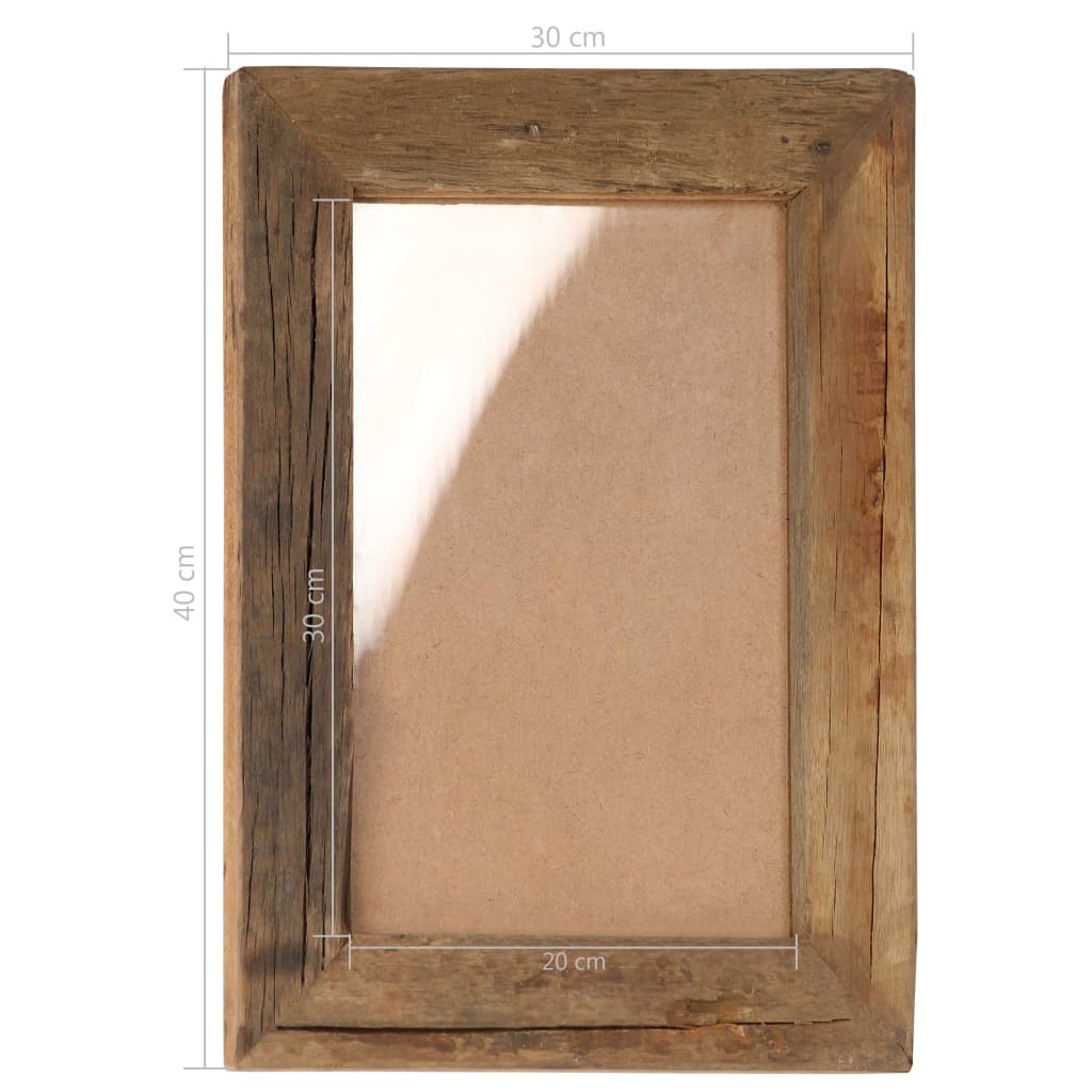 Cornici Foto 2 pz 30x40 cm Legno Massello di Recupero e Vetro