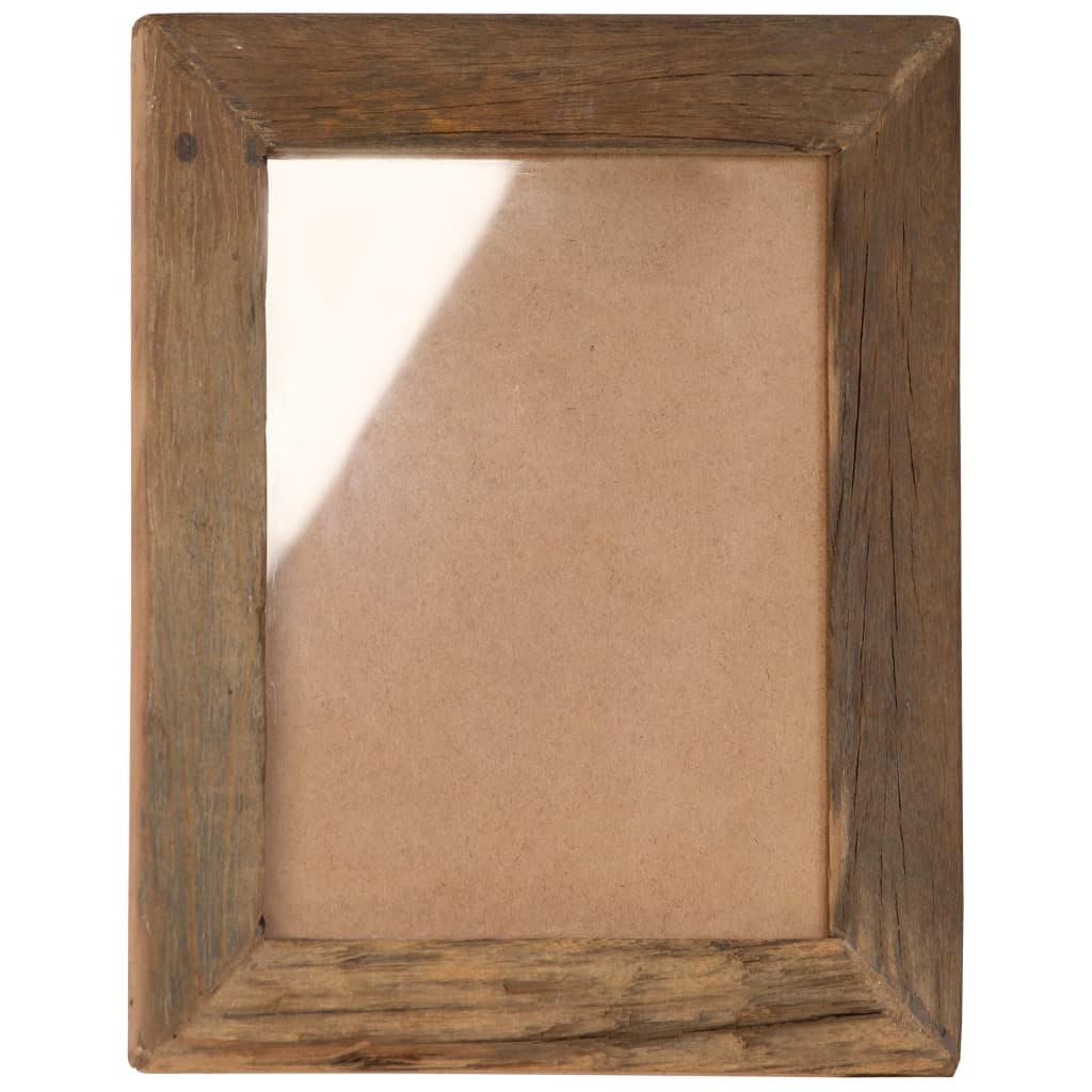 Cornici Foto 2 pz 34x40 cm Legno Massello di Recupero e Vetro