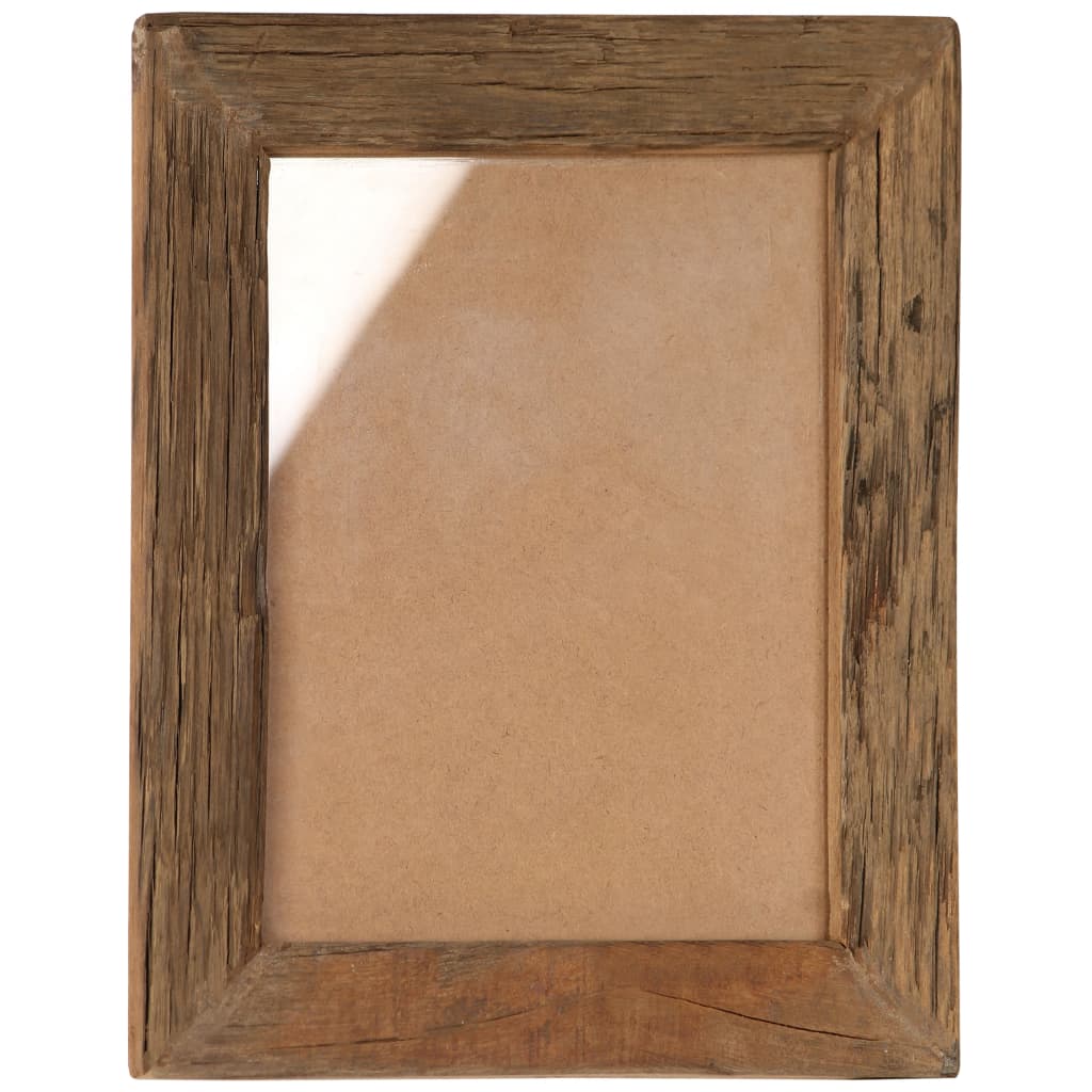 Cornici Foto 2 pz 34x40 cm Legno Massello di Recupero e Vetro