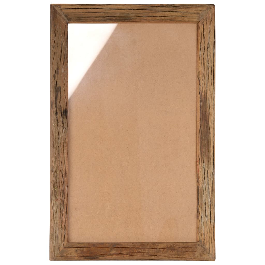 Cornici Foto 2 pz 50x70 cm Legno Massello di Recupero e Vetro