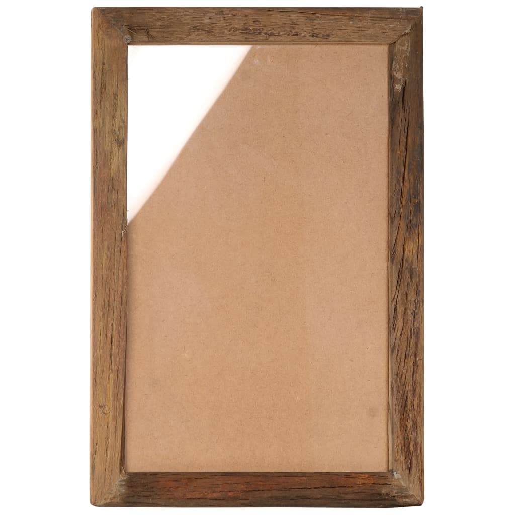 Cornici Foto 2 pz 50x70 cm Legno Massello di Recupero e Vetro